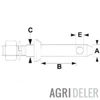 Redskapsbolt Cat1, 3/4''Unf