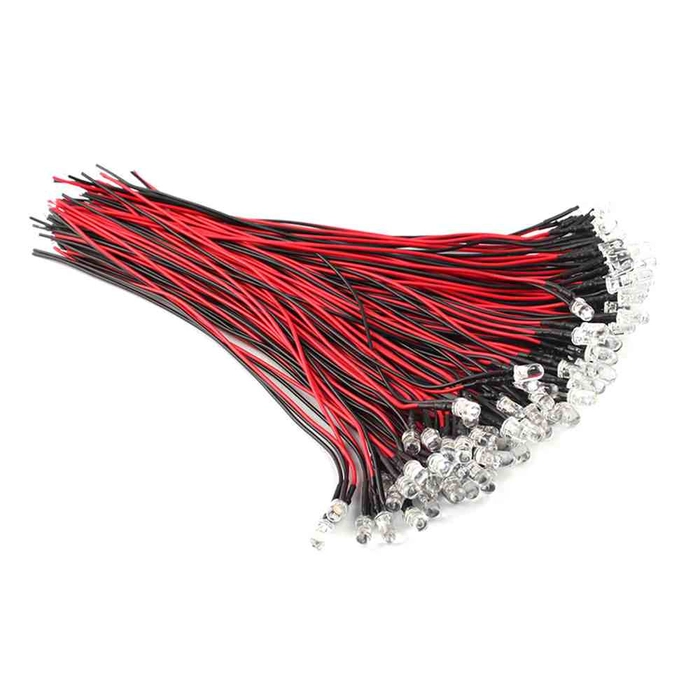 Grønn Lysdiode, 5Mm, 12 Volt, 20Cm