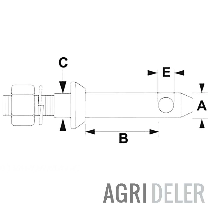 Redskapsbolt Cat1, 3/4''Unf