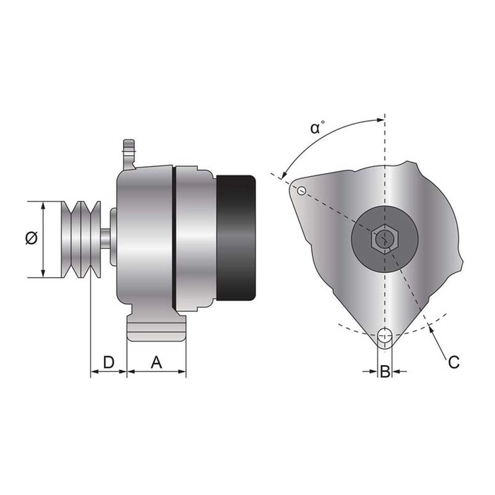 ALTERNATOR (MAHLE) - 14V, 65 AMPS  