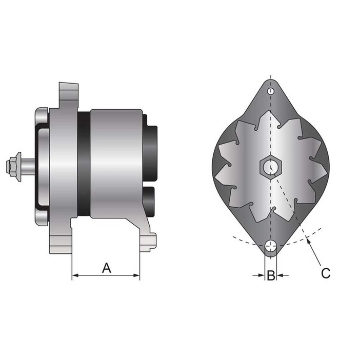 ALTERNATOR (MAHLE) - 14V, 55 AMPS  
