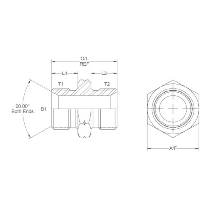 HYDRAULIC ADAPTOR M18 MALE - M18 MA
