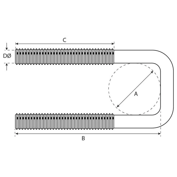 AXLE U Bolt, SIZE: 5/8''.          