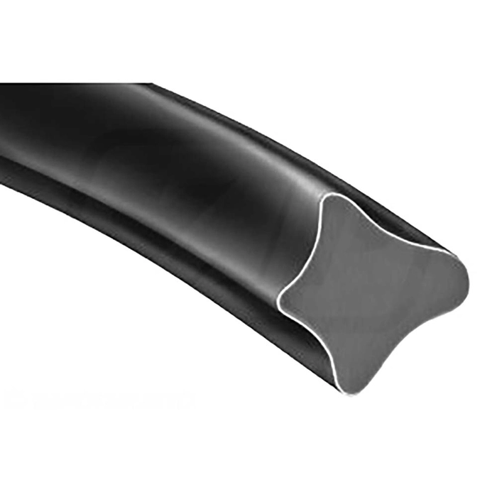Sort PVC gummilist for glassrute