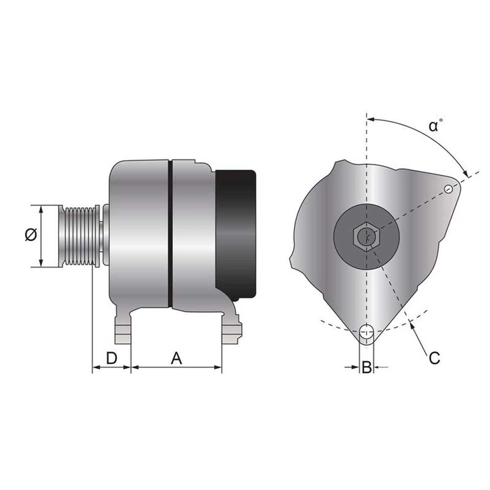 ALTERNATOR (MAHLE) - 14V, 100 AMPS 