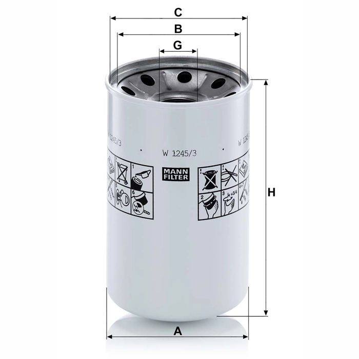 MANN Hydraulikkfilter W 1245/3 x