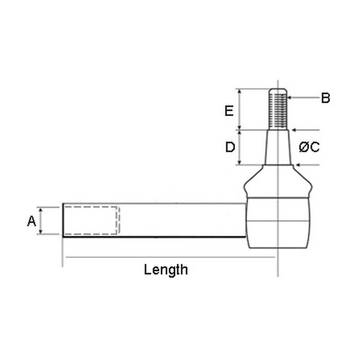 TRACK ROD, LENGTH: 268MM           